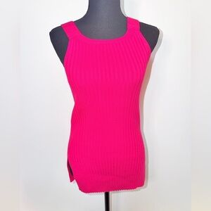 Helmut Lang Fuchsia Ribbed Tank